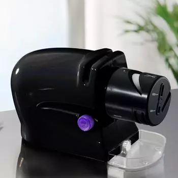 Электрическая точилка для ножей 3-в-1, отлично подходит для кухонных и спортивных ножей, ножниц, отверток, питание от аккумулятора, кухонные аксессуары чёрный