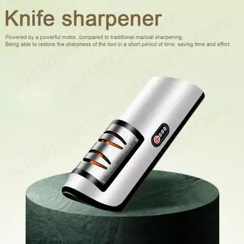 Электрическая точилка для ножей, автоматическая точилка для ножей, 2 ступени, перезаряжаемая точилка для ножей для ремонта/восстановления/полировки лезвий L чёрный