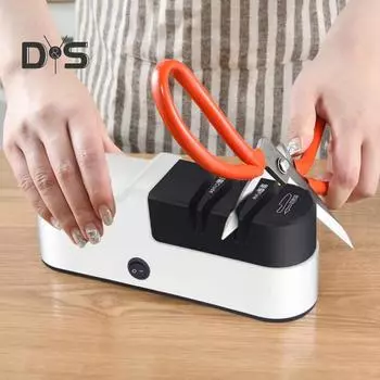 Электрическая точилка для ножей, профессиональная двухступенчатая система заточки и полировки, быстрый и простой в использовании профессиональный инструмент для полировки лезвий для дома белый