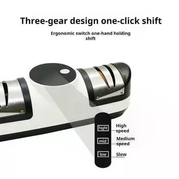 Электрическая точилка для ножей с 3 скоростями, аккумуляторная точилка для ножей, светодиодный дисплей, беспроводной инструмент для заточки лезвий для грубой и тонкой заточки чёрный