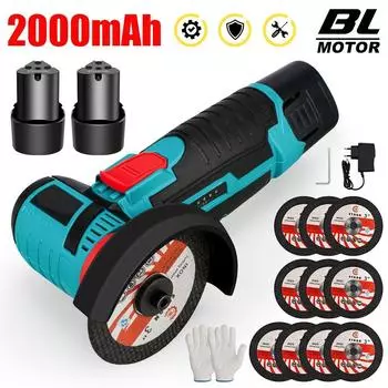 Электрическая угловая шлифовальная машина, бесщеточный двигатель, аккумулятор, резка, полировка, шлифовальная машина для плитки, 19500 об/мин. US