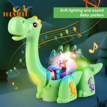 Электрическая универсальная игрушка-динозавр с музыкальной подсветкой, имитация динозавра для мальчиков, детская игрушка для ползания, ходьбы, координации конечностей Dinosaur