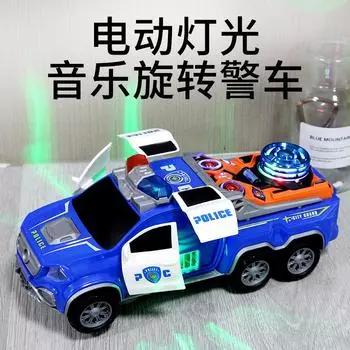 Электрическая универсальная танцующая полицейская машина вращающаяся музыкальная подсветка автоматическая дверь полицейский электромобиль синий