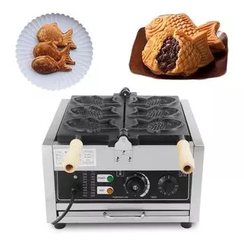 Электрическая вафельница в форме рыбы, 3 шт., машина Taiyaki Janapese для Acer Barquillos, вафельница из нержавеющей стали для рыбы, коммерческая EU Plug&220V