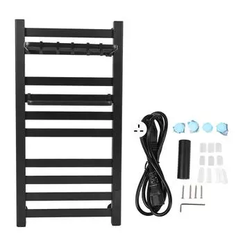 Электрическая вешалка для полотенец, черная, с регулируемой температурой, таймером и дисплеем, настенное крепление для полотенец