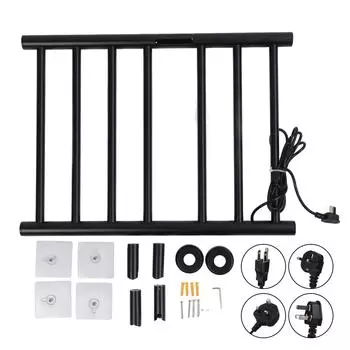 Электрическая вешалка для полотенец с таймером, контроллер изогнутого дисплея, металлическое углеродное волокно, нагревательное горячее полотенце US Plug 110V