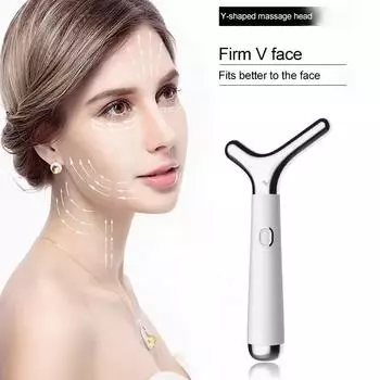 Электрическая вибрация, массажер для шеи с подогревом, звуковой теплый шок, уменьшение темных кругов вокруг глаз, против морщин, снятие усталости, портативное косметическое устройство для лица USB recharge белый