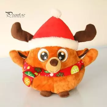 Электрическая вибрирующая игрушка Санта-Клауса, перезаряжаемая через USB, говорящая, поющая, светодиодная, светящаяся, плюшевая, рождественская, олень, шар, кукла, украшение для рабочего стола Xmas Santa Claus