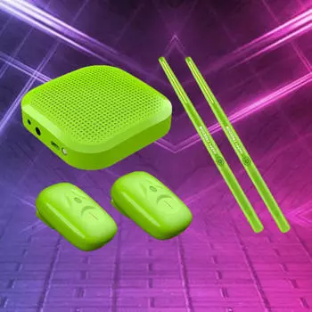 Электрическая воздушная барабанная установка с электронными барабанными палочками, педалями и аудиоконвертером для