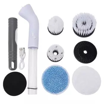 Электрическая вращающаяся щетка для душа Power Shower Scrubber Многофункциональная беспроводная перезаряжаемая щетка для очистки