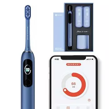 Электрическая зубная щетка Bee Heart Smart Sound Wave White Key W1, темно-синий