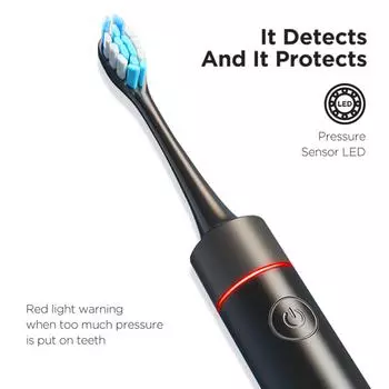 Электрическая зубная щетка Bitvae с 8 насадками, 5 режимами, с футляром для переноски, аккумуляторная зубная щетка чёрный