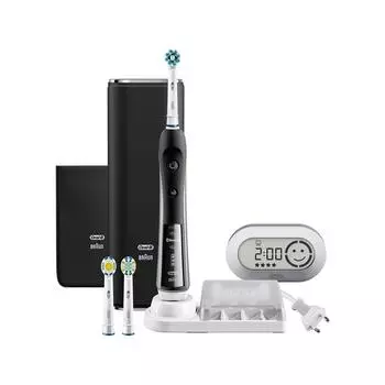 Электрическая зубная щетка Braun Oral B Platinum Black, подключенная к приложению для смартфона, черная D365356X D365356X