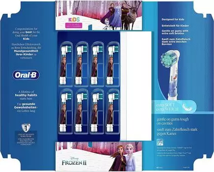 Электрическая зубная щетка Braun Oral B, сменные щетки для детей Sumizumi Clean Kids Soft Frozen (8 шт.) EB10S-8 [Продукт]