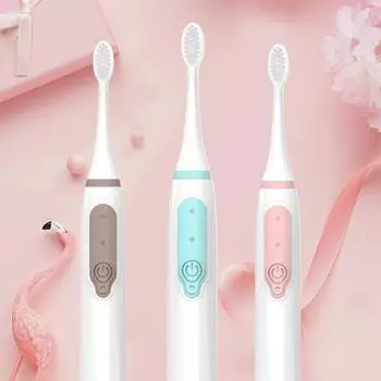 Электрическая зубная щетка бренда Jian для мужчин и женщин, для взрослых, неперезаряжаемая, с мягкой щетиной, полностью автоматическая, водонепроницаемая. brush head розовый