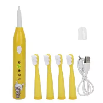 Электрическая зубная щетка бытовая перезаряжаемая водонепроницаемая отбеливающая зубная электрическая зубная щетка жёлтый