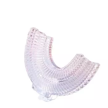 Электрическая зубная щетка для детей 2-6-12 лет, с силиконовой насадкой для чистки зубов из пищевого материала One Size