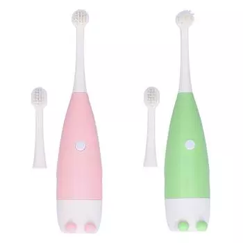 Электрическая зубная щетка для малышей, детские пластиковые зубные щетки для чистки, работающие на батарейках Pink