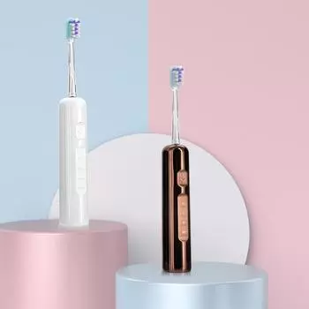 Электрическая зубная щетка для взрослых и пар. Мягкая щетина. Звуковая электрическая зубная щетка + 6 насадок. Отбеливание зубов. белый