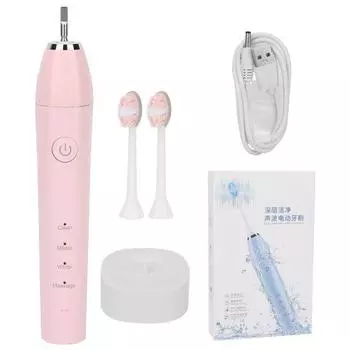 Электрическая зубная щетка для взрослых, перезаряжаемая через USB, IPX7, водонепроницаемая, высокочастотная зубная щетка, розовая Pink
