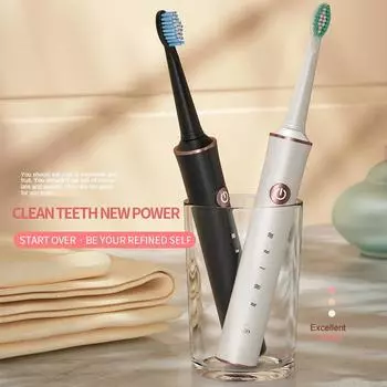 Электрическая зубная щетка для взрослых USB Быстрая зарядка IPX7 Водонепроницаемость 5 скоростных режимов Интеллектуальное напоминание о времени Умный