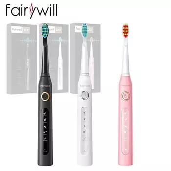Электрическая зубная щетка Fairywill Sonic FW507, щетка с таймером для взрослых, 5 режимов, зарядное устройство USB, перезаряжаемые зубные щетки, сменная головка, 3 ручки