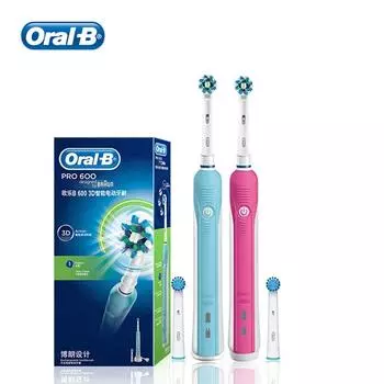 Электрическая зубная щетка Oral B Pro600 3D Action Clean Электрическая зубная щетка Аккумуляторная зубная щетка синий