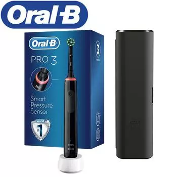 Электрическая зубная щетка Oral-B Pro 3500, черная, белая, беспроводная зубная щетка, дорожный контейнер, оригинальная, женская, мужская, домашняя, сменные щетки