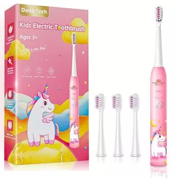 Электрическая зубная щетка перезаряжаемая Мягкая зубная щетка-единорог со звуковой технологией Оснащена 3 режимами Водонепроницаемая, можно использовать в ванной Идеально подходит для