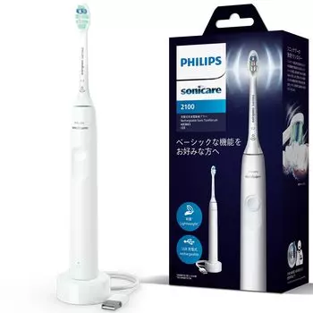 Электрическая зубная щетка Philips Sonicare 2100 Series White (Легкий/заряжается через USB) HX3651/23 [модель 2024 г.] белый