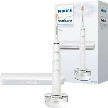 Электрическая зубная щетка Philips Sonicare Diamond Clean 9000 (Портативный дорожный футляр/зарядное стекло в комплекте) HX9911/71 Белый