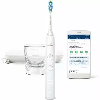 Электрическая зубная щетка Philips Sonicare Diamond Clean 9000, белая [модель 2020 г.], подключенная к приложению HX9911/10