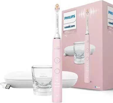 Электрическая зубная щетка Philips Sonicare Diamond Clean 9000 Travel Glass Pink (В комплект входит портативный чехол/зарядное устройство) HX9911/72