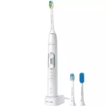 Электрическая зубная щетка Philips Sonicare Protect Clean Premium (Белый плюс/Десны плюс/Щетка для языка в комплекте) HX6877/55 Белый