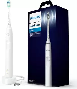 Электрическая зубная щетка Philips Sonicare серии 3100 белая (Легкий/заряжается через USB) HX3671/23 белый
