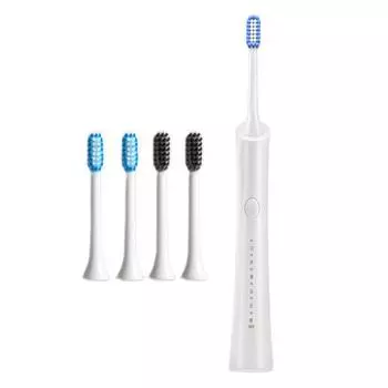 Электрическая зубная щетка с 5 насадками, 6 режимами чистки, умными таймерами, IPX7, водонепроницаемая, USB-перезаряжаемая, для путешествий, для мужчин, женщин, для взрослых, зубная щетка темно-серого