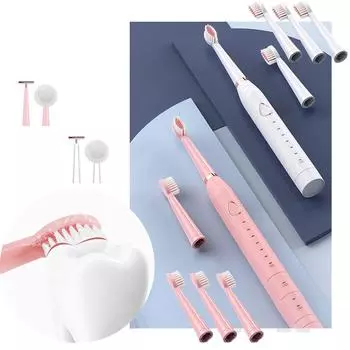 Электрическая зубная щетка с 6 режимами чистки, умным таймером и водонепроницаемостью IPX7 белый