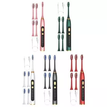 Электрическая зубная щетка с дорожным футляром 5 режимов для детей перезаряжаемая 800 мАч белый