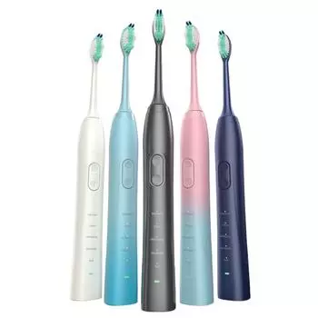 Электрическая зубная щетка с функцией вибрации и колебаний для взрослых, с 2 насадками, TUTULOO T5, водонепроницаемость IPX8, белая белый