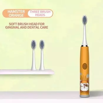 Электрическая зубная щетка с героями мультфильмов для детей, IPX7, водонепроницаемая, моющаяся по всему телу, мягкая насадка для щетки для ухода за деснами и зубами