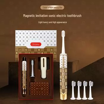 «Электрическая зубная щетка с магнитным подвесом, 5 режимов, 5 сменных головок, мягкая щетина, скрытый кабель для зарядки, подарочная коробка для взрослых» model 6999