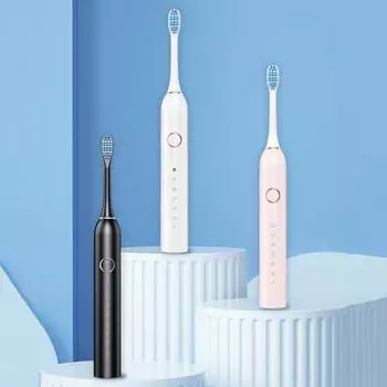 Электрическая зубная щетка с насадками 4/8, 6 режимов чистки, умные таймеры, IPX7, водонепроницаемая, USB-перезаряжаемая, для путешествий, для мужчин, женщин, для взрослых, зубная щетка 4pcs розовый