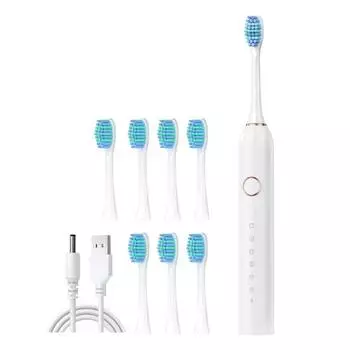 Электрическая зубная щетка с насадками 4/8, 6 режимов чистки, умные таймеры, IPX7, водонепроницаемая, USB-перезаряжаемая, для путешествий, для мужчин, женщин, для взрослых, зубная щетка 4pcs розовый