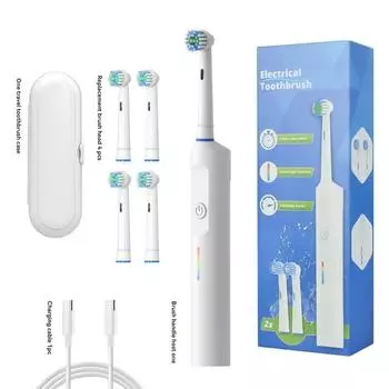 Электрическая зубная щетка с вращающейся круглой головкой для взрослых с мягкой щетиной, индукционный автоматический набор для мужчин и женщин, совместимый с Orab