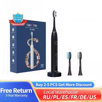 Электрическая зубная щетка Smart Sonic, зубная щетка для глубокой чистки, IPX7, водонепроницаемая, отбеливатель для глубокой очистки с микровибрацией