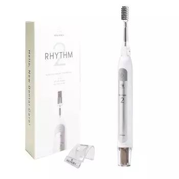 Электрическая зубная щетка SOLADEY RHYTHM 2, в комплект входит запасной футляр для щеток, звуковая вибрация, солнечная панель TiO2 (Белоснежка) (Соты P) + Полупроводниковый/Встроенный