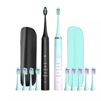 Электрическая зубная щетка Sonic, перезаряжаемые зубные щетки с мягкой щетиной, IPX7, водонепроницаемая, 5 режимов, глубокая очистка для взрослых, уход за полостью рта