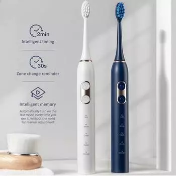 Электрическая зубная щетка Sonic, щетка с таймером для взрослых, 5 режимов, USB аккумуляторная зубная щетка, водонепроницаемые инструменты для чистки полости рта