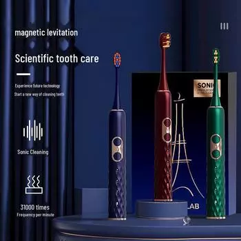 Электрическая зубная щетка Sonic Soft Bristle с магнитной левитацией для пар с интеллектуальной зарядкой M6, 8 brush heads чистый/чёрный