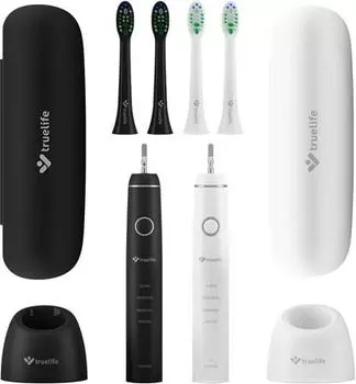 Электрическая зубная щетка TrueLife SonicBrush Compact Duo Sonic, 2 держателя TU прозрачный